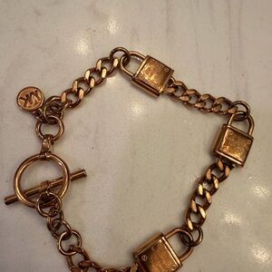 Michael Kors Gold Padlock Chain Bracelet